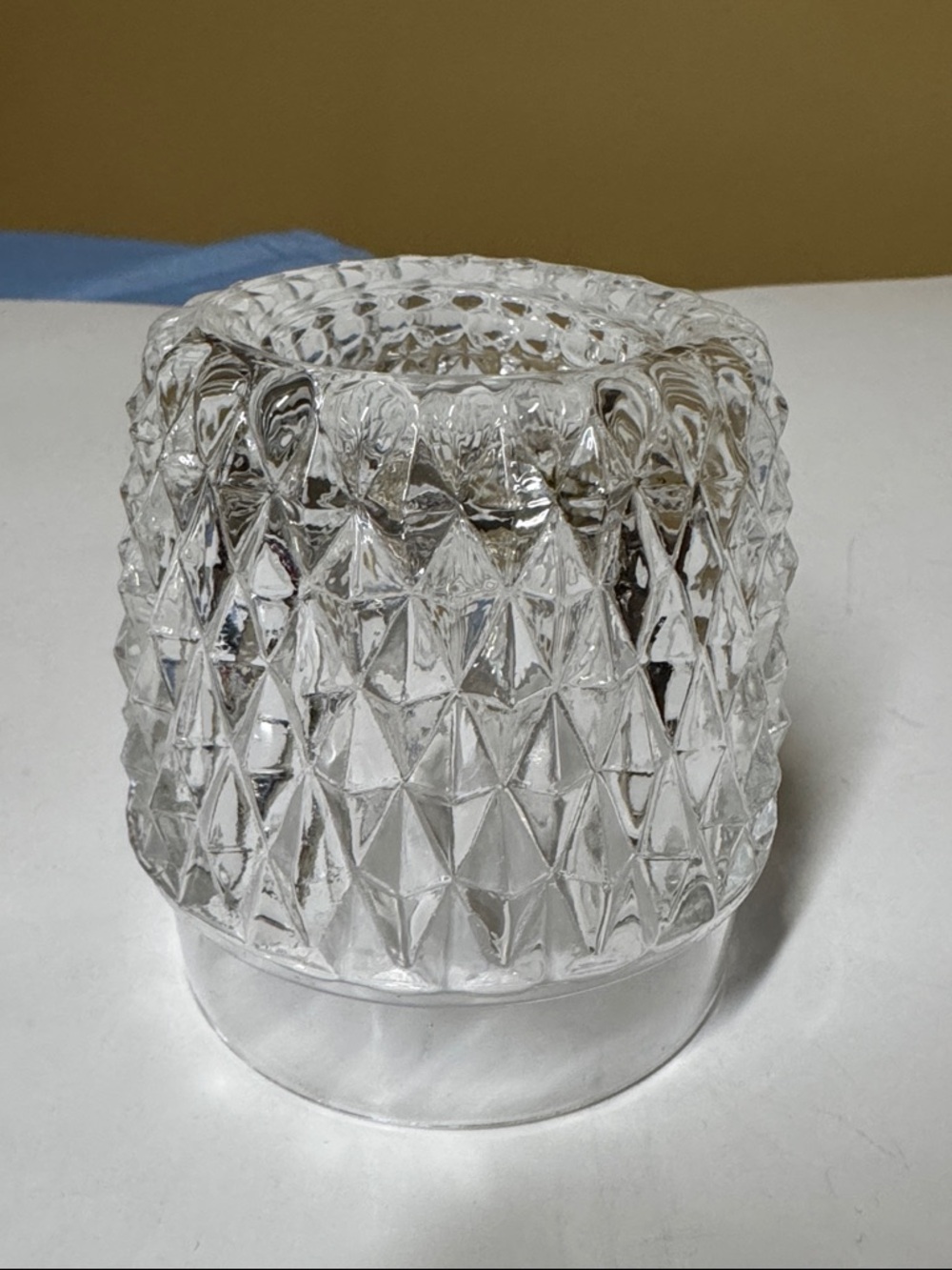 Fairy Lamp top only Indiana Glass Clear Diamond Point